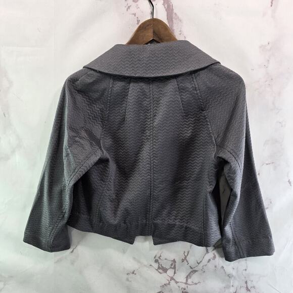 Coquille Blazer Womens 2 XS Gray Crop Jacket Golden Ratio Dynamism - Picture 5 of 13